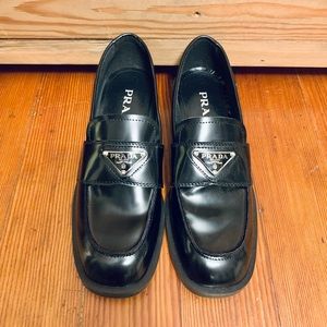 Prada Unlined Brushed Loafers